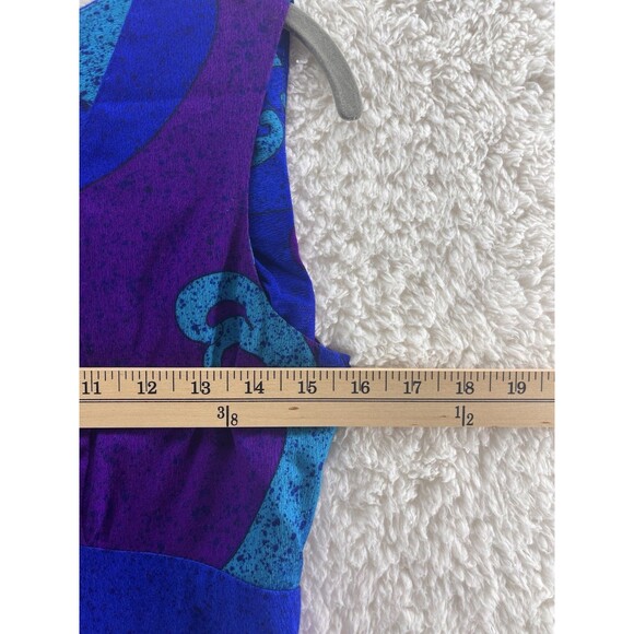 VTG Ohtani Hawaii Dress Women’s Size 8 Maxi Blue Purple Wave Print - Picture 7 of 13